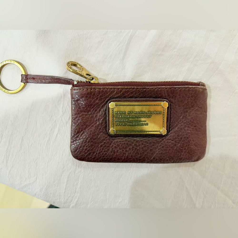 Marc Jacobs Dark Red Leather Key Holder